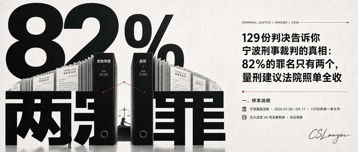 129份判决告诉你宁波刑事裁判的真相：82%的罪名只有两个，量刑建议法院照单全收封面图